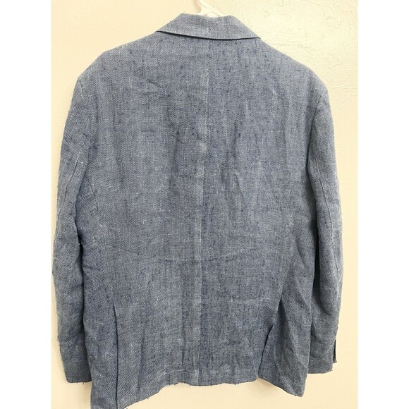 Rodd & Gunn Size XL Sports Fit Blue Hopsack Linen Wool Italy Solbiati Blazer - Picture 6 of 11